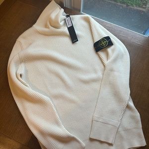 Stone Island Wool Turtleneck Sweater White L
